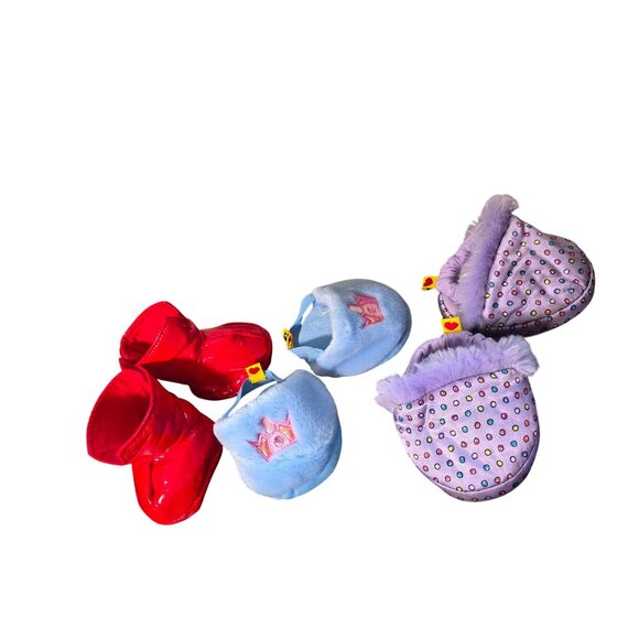 Build-A-Bear BAB Lot of 3 Shoes Slippers & Rainboots - Picture 4 of 10